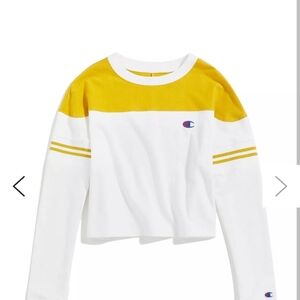 Champion Women's Yellow and White Tshirt Colorblock